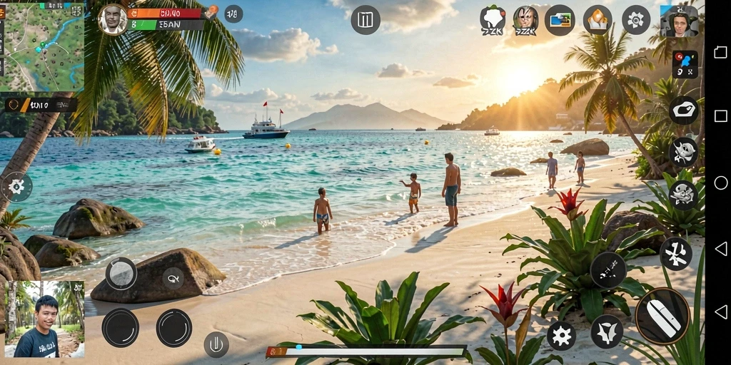 Tampilan gameplay 5ZK yang ceria dan penuh warna.