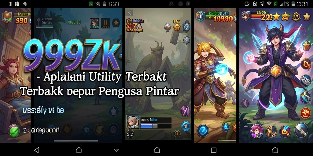 Tampilan antarmuka utama aplikasi 999ZK dengan fitur-fitur Utility.