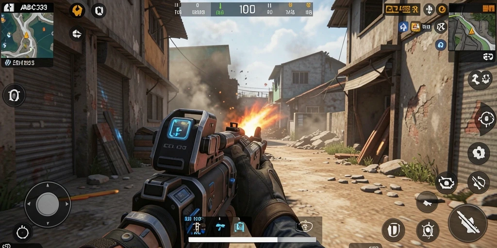 Tampilan gameplay seru di dunia tempur ABC33.