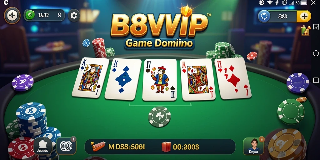 Tampilan screenshot gameplay B8VIP yang seru dalam permainan Domino.