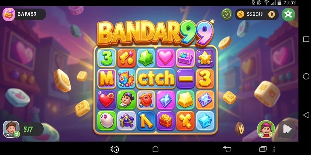 Tampilan gameplay seru dalam BANDAR99 dengan kombinasi warna-warni.