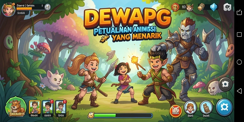 Tangkapan layar DEWAPG menampilkan aksi gameplay yang seru dan karakter yang menawan.