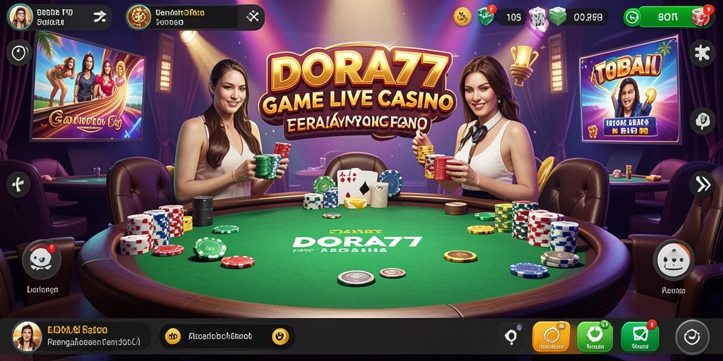 Tampilan gameplay DORA77 yang mendebarkan dengan dealer langsung.