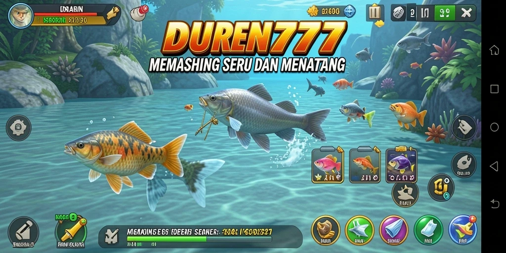 Tampilan gameplay DUREN777 dengan aksi memancing yang seru.