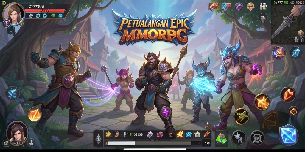 Tangkapan layar dari gameplay DY777 yang menampilkan petualangan menegangkan dalam dunia MMORPG.