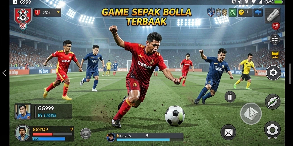 Gameplay seru dalam pertandingan sepak bola GG999.