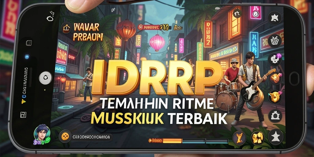 Tampilan screenshot IDRRP menampilkan gameplay seru dengan irama musik.