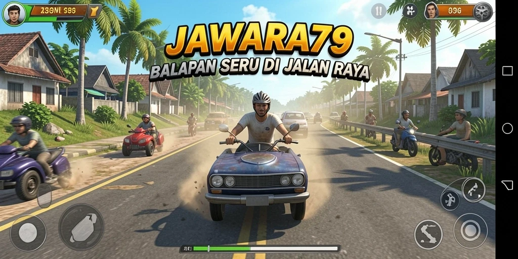 Tampilan gameplay JAWARA79 yang mendebarkan dan penuh aksi.