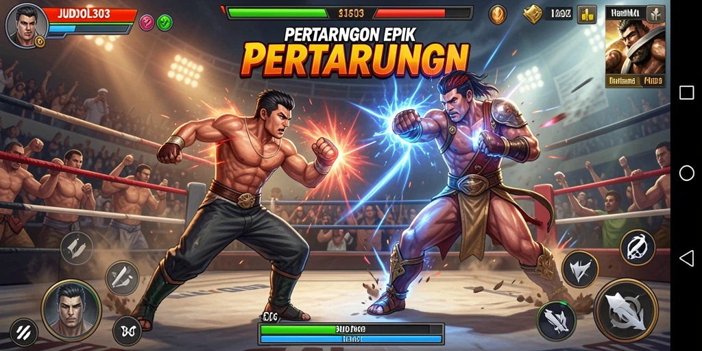 Tangkapan layar menunjukkan pertarungan mendebarkan di JUDOL303.