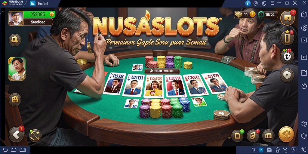 Tampilan gameplay seru dari NUSASLOTS dengan pengalaman Gaple yang memikat.
