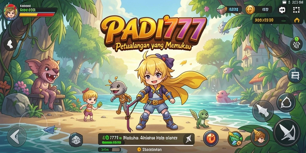 Screenshot gameplay PADI777 menampilkan karakter Anime yang beraksi.
