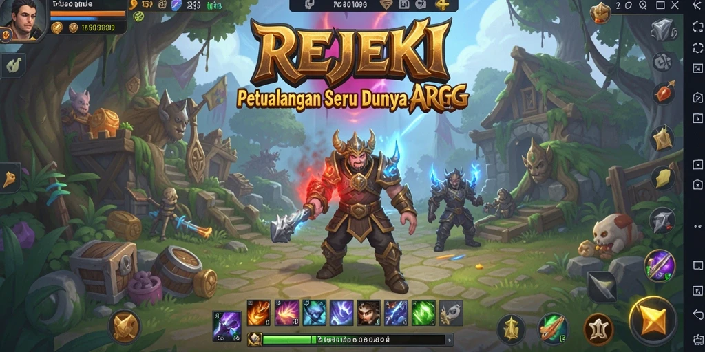 Tangkapan layar utama menunjukkan pertempuran epik dalam REJEKI.