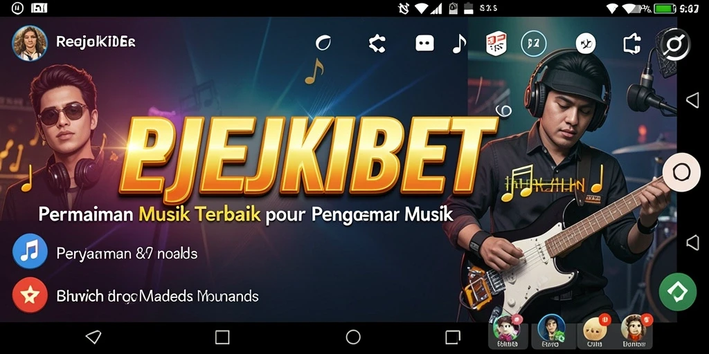 Screenshot menunjukkan gameplay menarik REJEKIBET dengan tantangan musik.