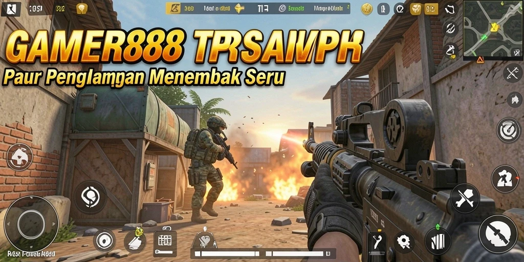 Gameplay SUPER88 menampilkan aksi menembak yang seru dan grafis yang menakjubkan.