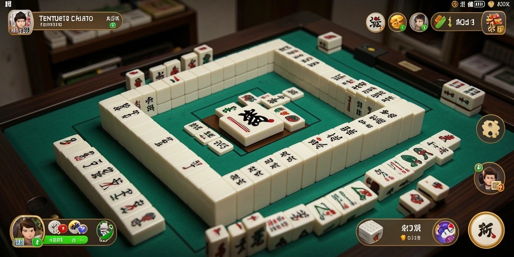 Tangkapan layar gameplay TENTOTO yang menarik dan penuh strategi Mahjong.